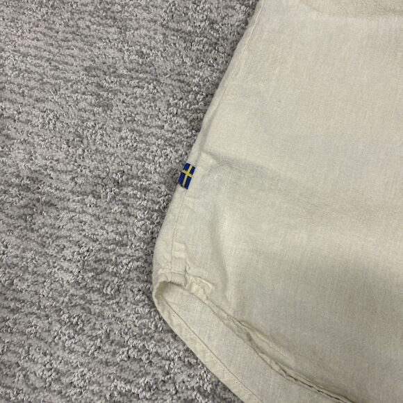 Fjallraven Shirt Womens Large Övik Hemp Beige Button Down Short Sleeve - Picture 7 of 8